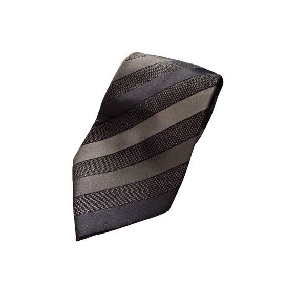 Gucci Other - Gucci 100% Silk Tie Grey Diagonal Textured Striped Made in Italy Luxury Preppy